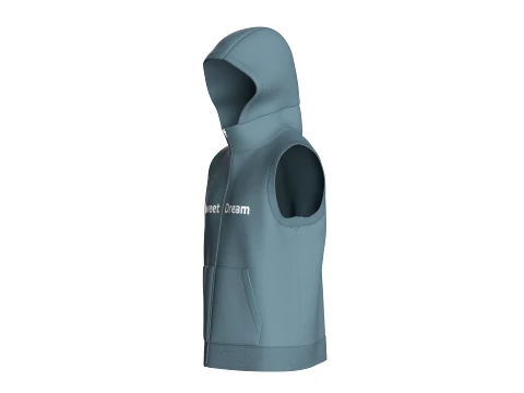 Men Sleeveless Hooded Jacket 3D Model