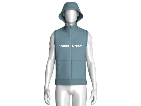 Men Sleeveless Hooded Jacket 3D Model
