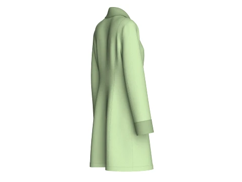 Girls Double-Breasted Overcoat With Collar 3D Model