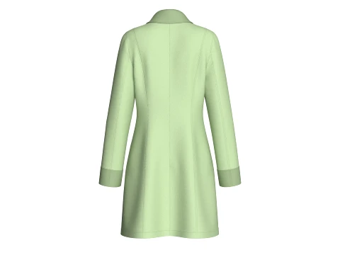 Girls Double-Breasted Overcoat With Collar 3D Model