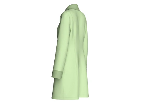 Girls Double-Breasted Overcoat With Collar 3D Model