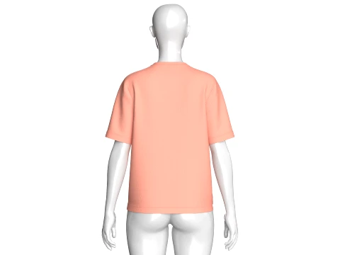 Girls Printed Cross Body Zip Pocket T-Shirt 3D Model