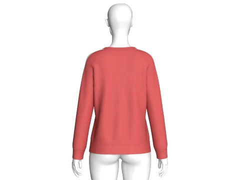Girls Printed Raglan Sweatshirt With Striped 3D Model