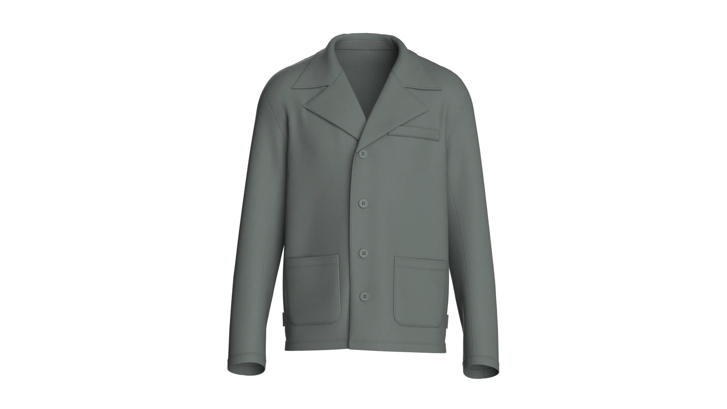 Men Camp Collar Relaxed-Fit Blazer 3D Model .c4d .max .obj .3ds .fbx .stl .blend 