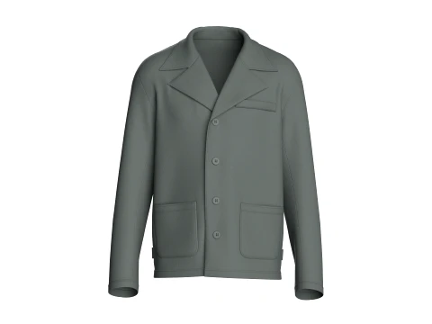 Men Camp Collar Relaxed-Fit Blazer 3D Model