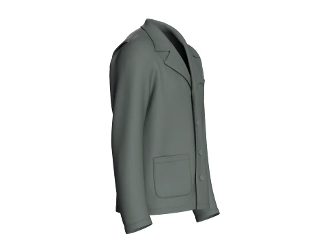 Men Camp Collar Relaxed-Fit Blazer 3D Model