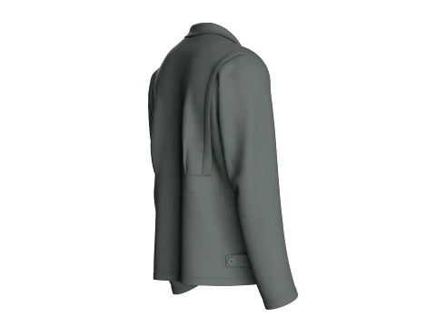 Men Camp Collar Relaxed-Fit Blazer 3D Model