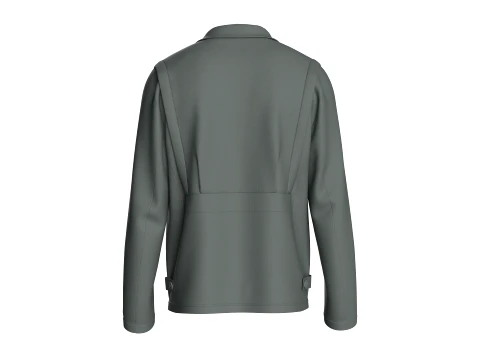 Men Camp Collar Relaxed-Fit Blazer 3D Model