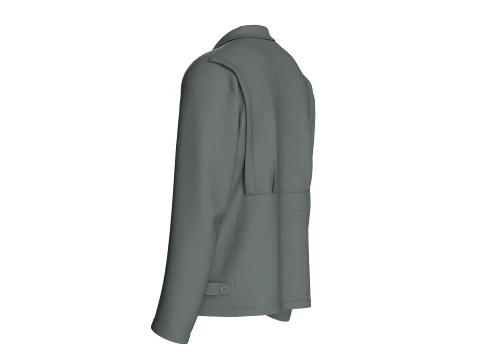 Men Camp Collar Relaxed-Fit Blazer 3D Model