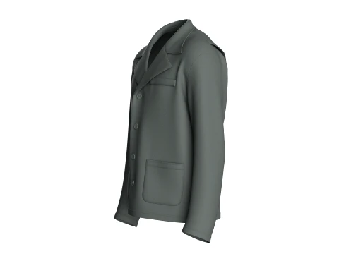 Men Camp Collar Relaxed-Fit Blazer 3D Model
