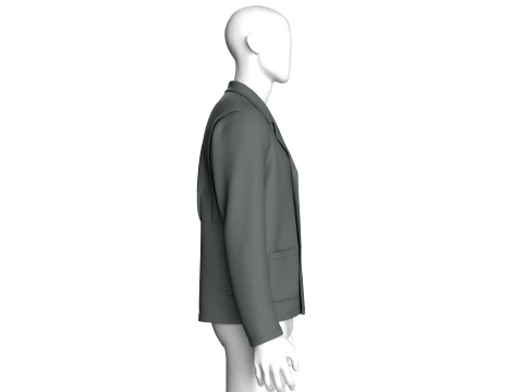 Men Camp Collar Relaxed-Fit Blazer 3D Model