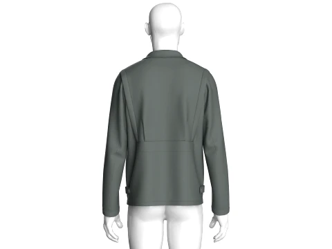 Men Camp Collar Relaxed-Fit Blazer 3D Model