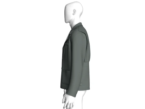 Men Camp Collar Relaxed-Fit Blazer 3D Model