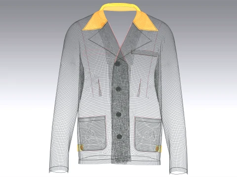 Men Camp Collar Relaxed-Fit Blazer 3D Model