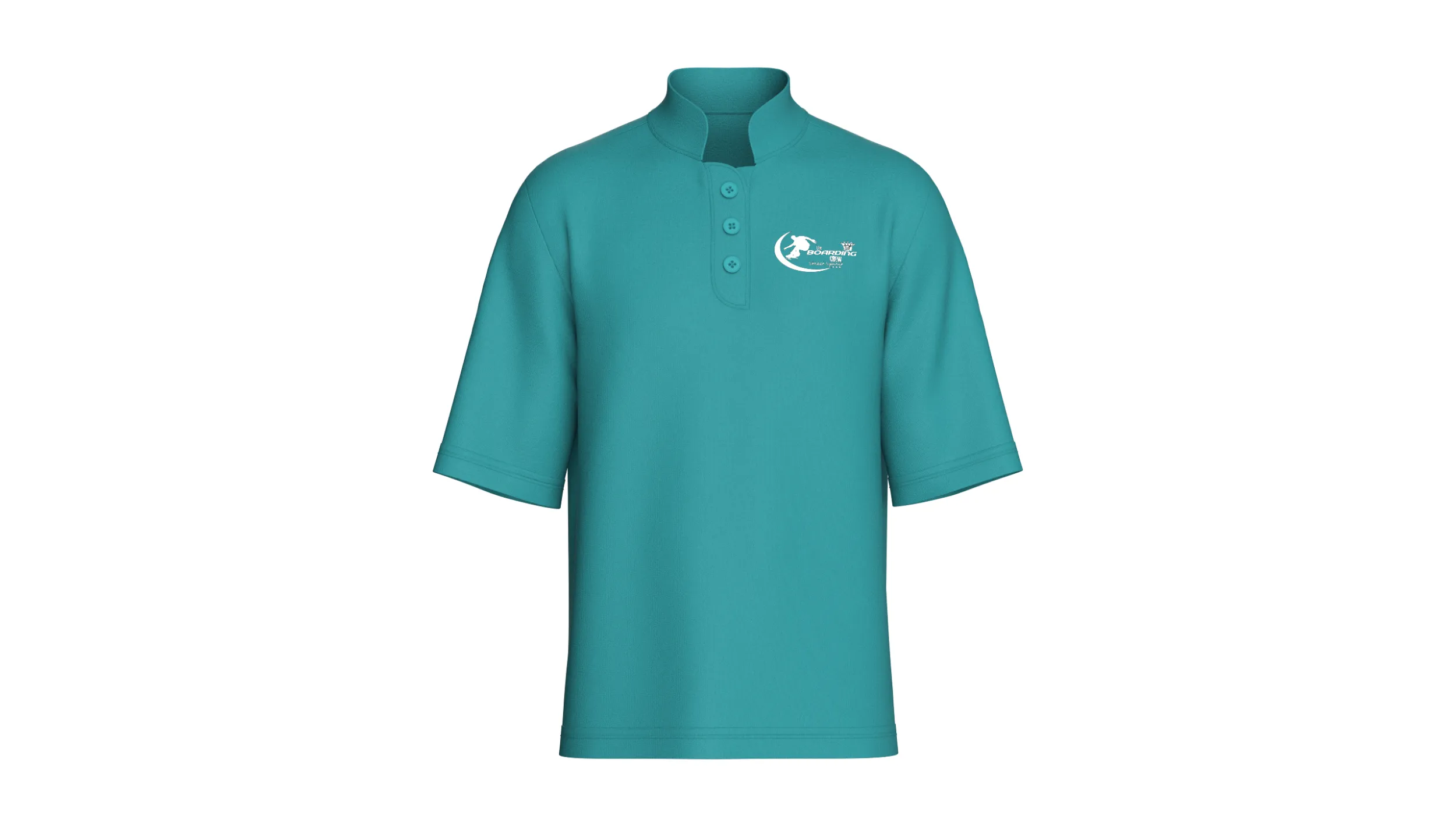 Men Printed Tshirt With 3-Button Placket 3D Model .c4d .max .obj .3ds .fbx .stl .blend