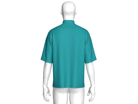Men Printed Tshirt With 3-Button Placket 3D Model