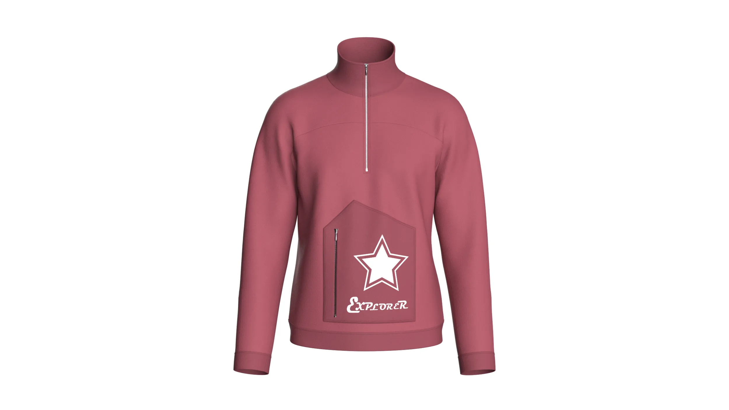 Men Quarter-Zip Jacket With Zip Pocket 3D Model .c4d .max .obj .3ds .fbx .stl .blend 