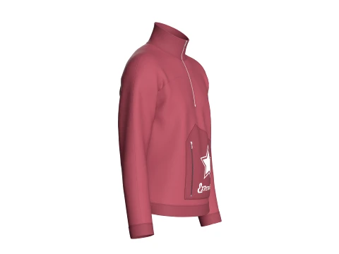 Men Quarter-Zip Jacket With Zip Pocket 3D Model