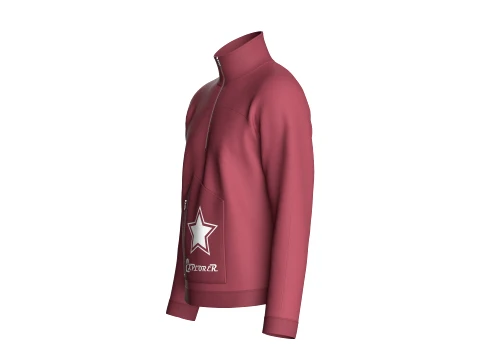 Men Quarter-Zip Jacket With Zip Pocket 3D Model
