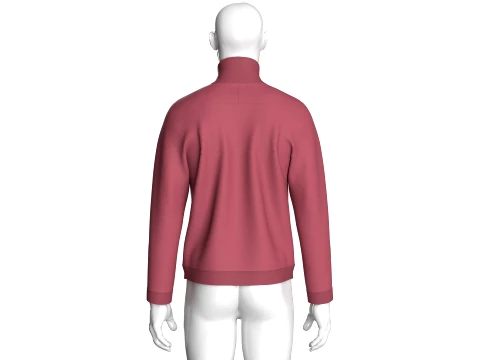 Men Quarter-Zip Jacket With Zip Pocket 3D Model
