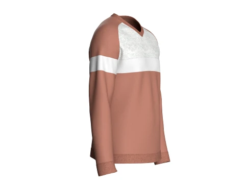 Men V-Neck Color Block Sweatshirt 3D Model
