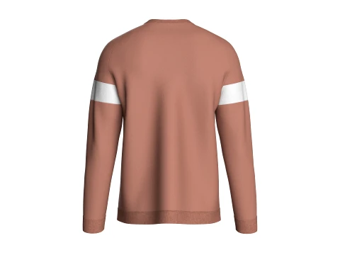 Men V-Neck Color Block Sweatshirt 3D Model