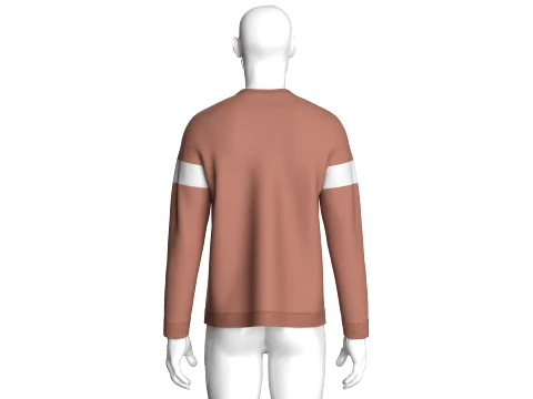 Men V-Neck Color Block Sweatshirt 3D Model