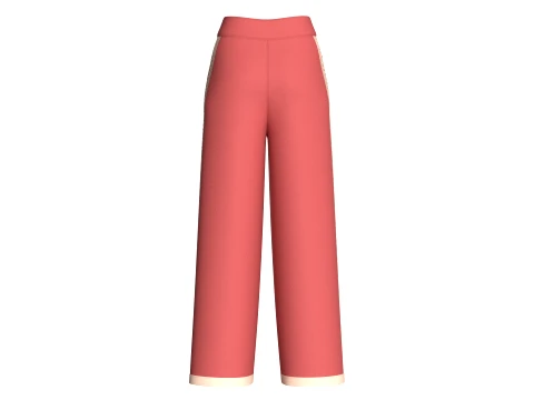 Girls Wide-Leg Side Lace Panel Sweatpant 3D Model