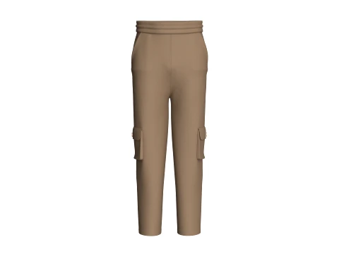 Pantalón de hombres de talle alto con bolsillo con solapa Modelo 3D