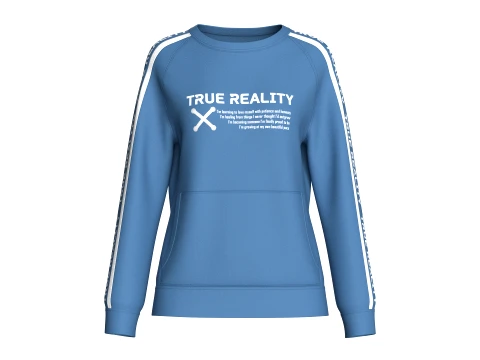 Sudadera con estampado de letras y bolsillo para niñas Modelo 3D