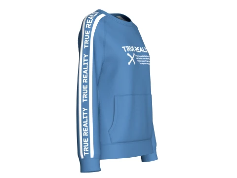 Girls Letter Printed Sweatshirt With Pocket 3D Model