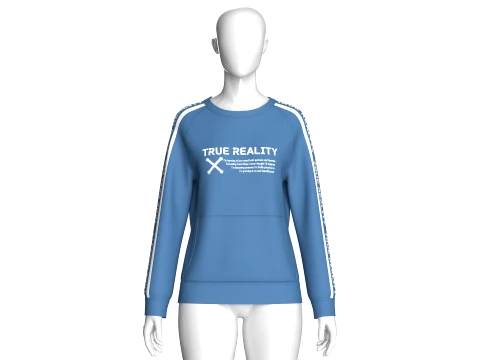 Girls Letter Printed Sweatshirt With Pocket 3D Model