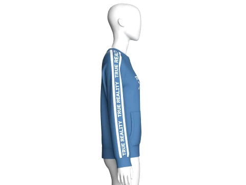 Girls Letter Printed Sweatshirt With Pocket 3D Model