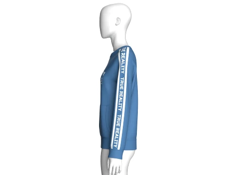 Girls Letter Printed Sweatshirt With Pocket 3D Model