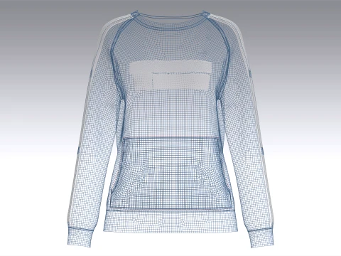 Girls Letter Printed Sweatshirt With Pocket 3D Model