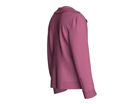 Men Button Up Ribbed Sweater 3D Model