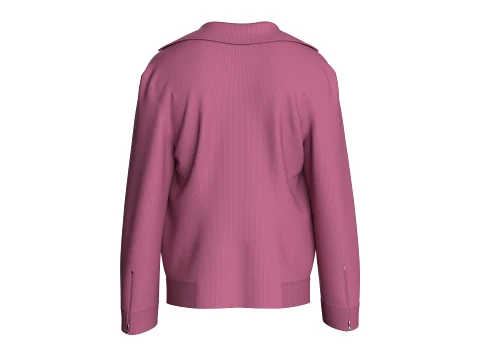 Men Button Up Ribbed Sweater 3D Model