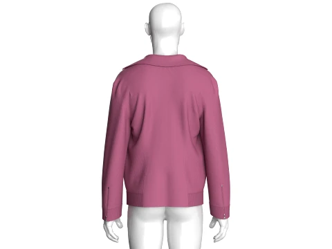 Men Button Up Ribbed Sweater 3D Model