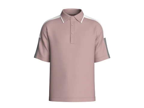 Hombres Polo con bloques de color en los hombros Modelo 3D