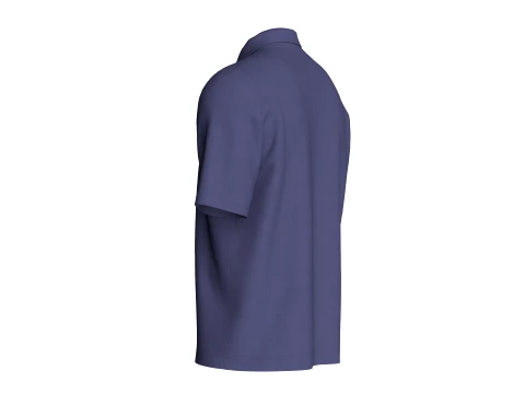 Men V-Neck Polo Shirt With Patch 3D Model