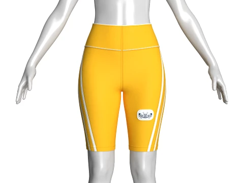 Girls High-Waisted Cycling Shorts 3D Model