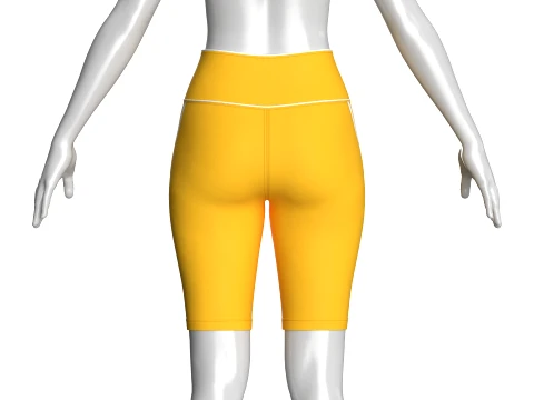 Girls High-Waisted Cycling Shorts 3D Model