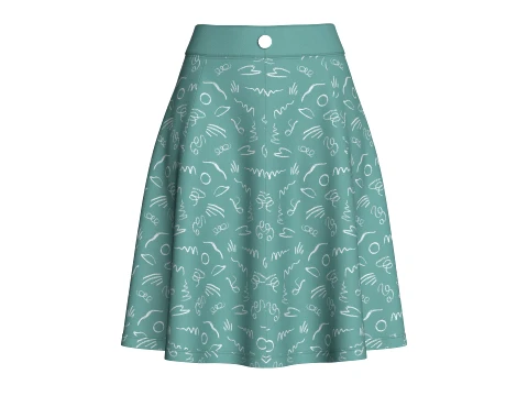 Minifalda estampada de talle alto para niñas Modelo 3D