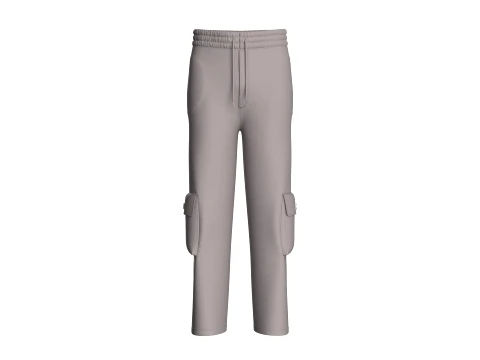 Pantalón cargo de hombres con bolsillos laterales con solapa Modelo 3D