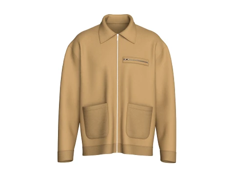 Chaqueta de trabajo con cuello para hombres Modelo 3D