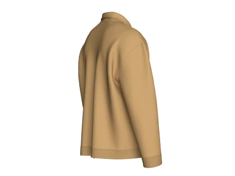Men Collared Work Jacket 3D Model