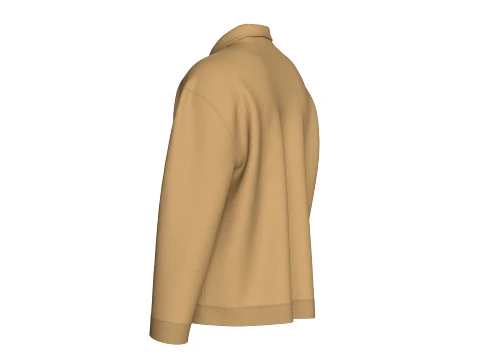 Men Collared Work Jacket 3D Model