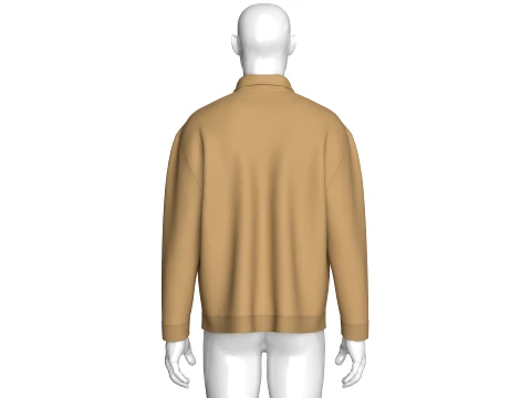 Men Collared Work Jacket 3D Model