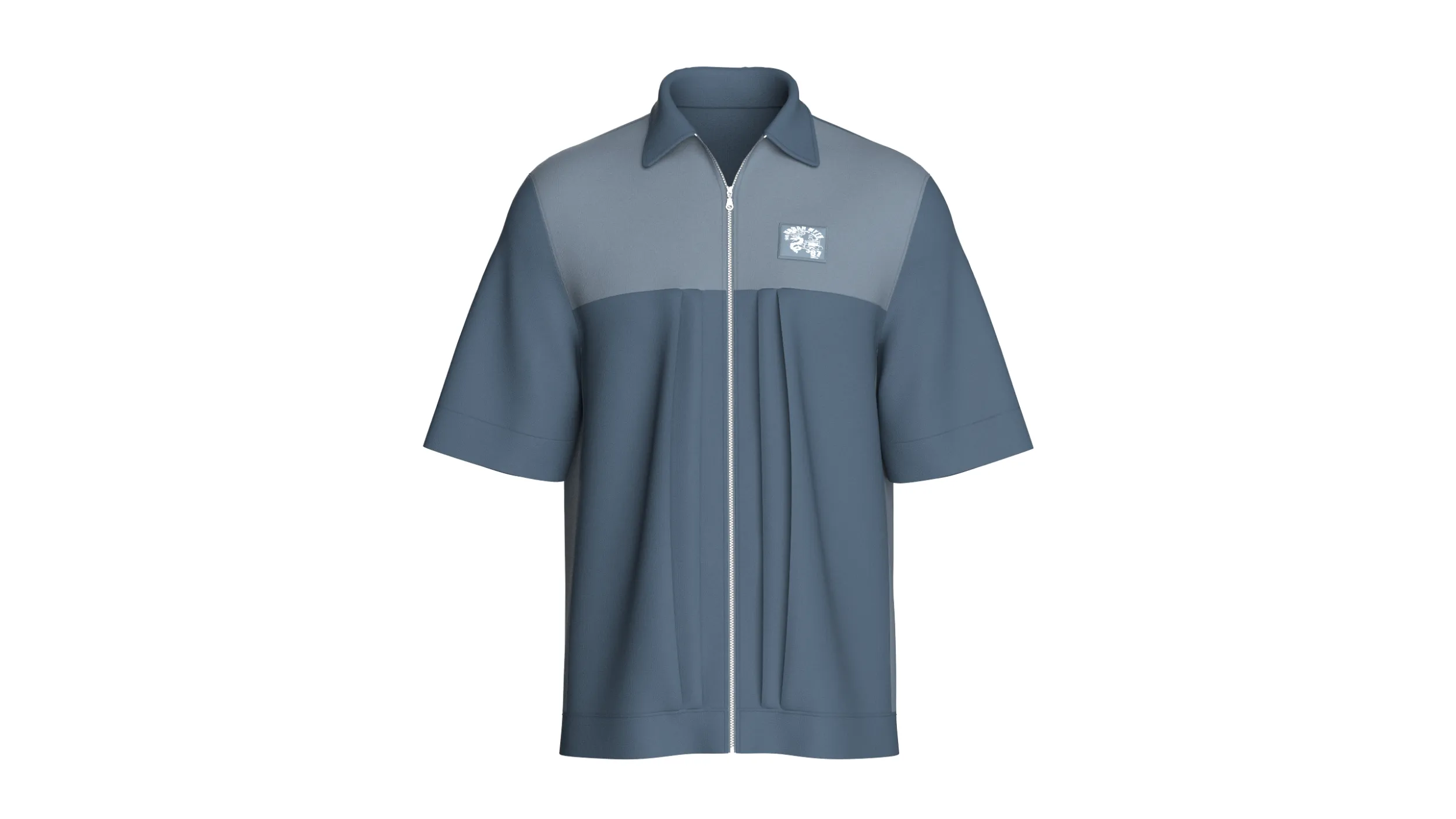 Men Half-Sleeve Zip Up Polo Shirt 3D Model .c4d .max .obj .3ds .fbx .stl .blend