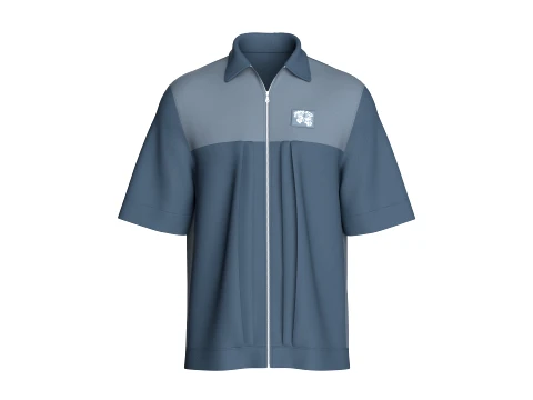 Polo de hombre de media manga con cremallera Modelo 3D